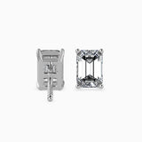 2 CT Lab Grown Emerald Cut Diamond Studs (1 CT Each) in 14K Gold, IGI Certified