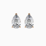 1.5CT Pear Diamond Stud Earrings (0.75CT Each) – 14K Gold | IGI Certified