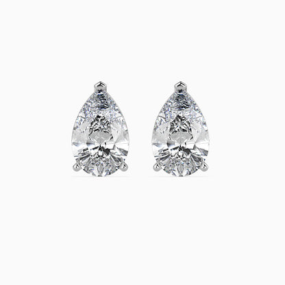 1CT Pear Diamond Stud Earrings (0.50CT Each) in 14K Gold – Elegant & IGI Certified
