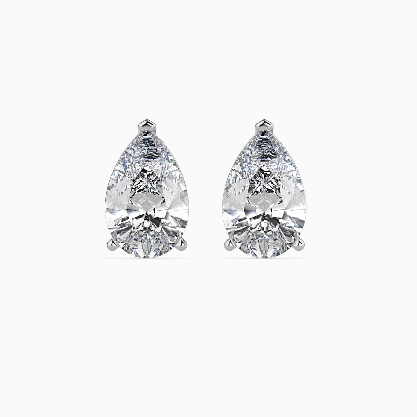 2CT Pear Diamond Studs (1CT Each) – IGI Certified Lab Grown Diamonds in 14K Gold