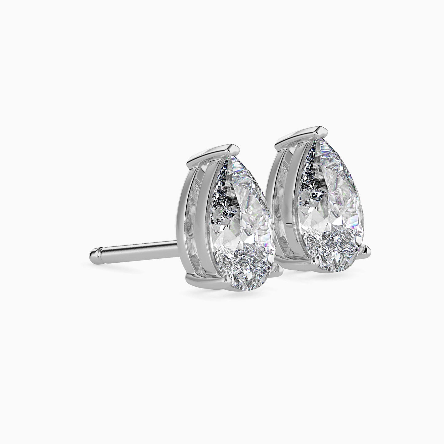 1CT Pear Diamond Stud Earrings (0.50CT Each) in 14K Gold – Elegant & IGI Certified