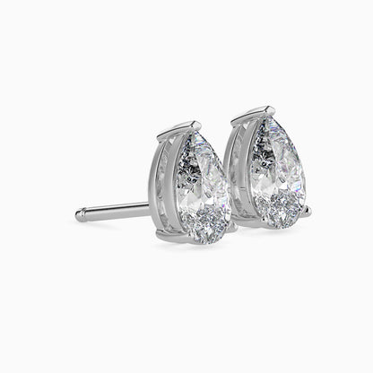 1CT Pear Diamond Stud Earrings (0.50CT Each) in 14K Gold – Elegant & IGI Certified