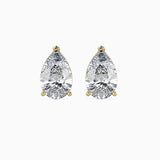 1.5CT Pear Diamond Stud Earrings (0.75CT Each) – 14K Gold | IGI Certified