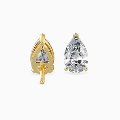 1.5CT Pear Diamond Stud Earrings (0.75CT Each) – 14K Gold | IGI Certified