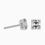 2CT Princess Cut Lab Grown Diamond Stud Earrings (1CT Each) – IGI Certified, Customizable in 14K Gold