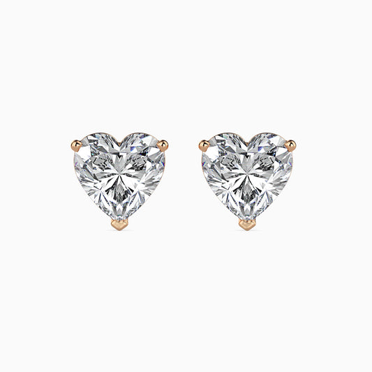 1 Carat Heart-Shaped Diamond Stud Earrings (0.50 CT Each) in 14K Gold – Elegant Daily & Gift Wear