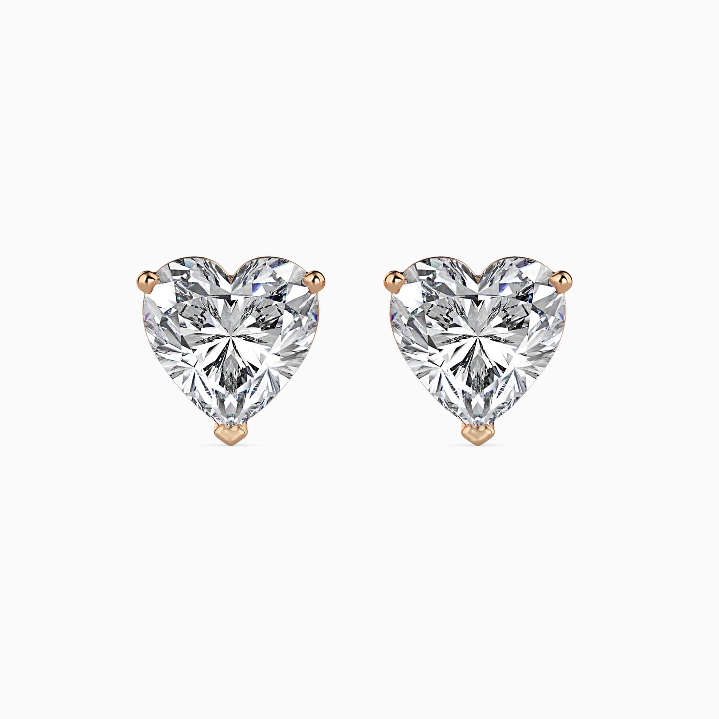 2 CT Heart-Shaped Diamond Stud Earrings (1 CT Each) in 14K Gold – Romantic & Timeless Sparkle