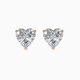1.5 Carat Heart Diamond Stud Earrings (0.75 CT Each) in 14K Gold | Lab Grown Diamond Pair Studs for Women