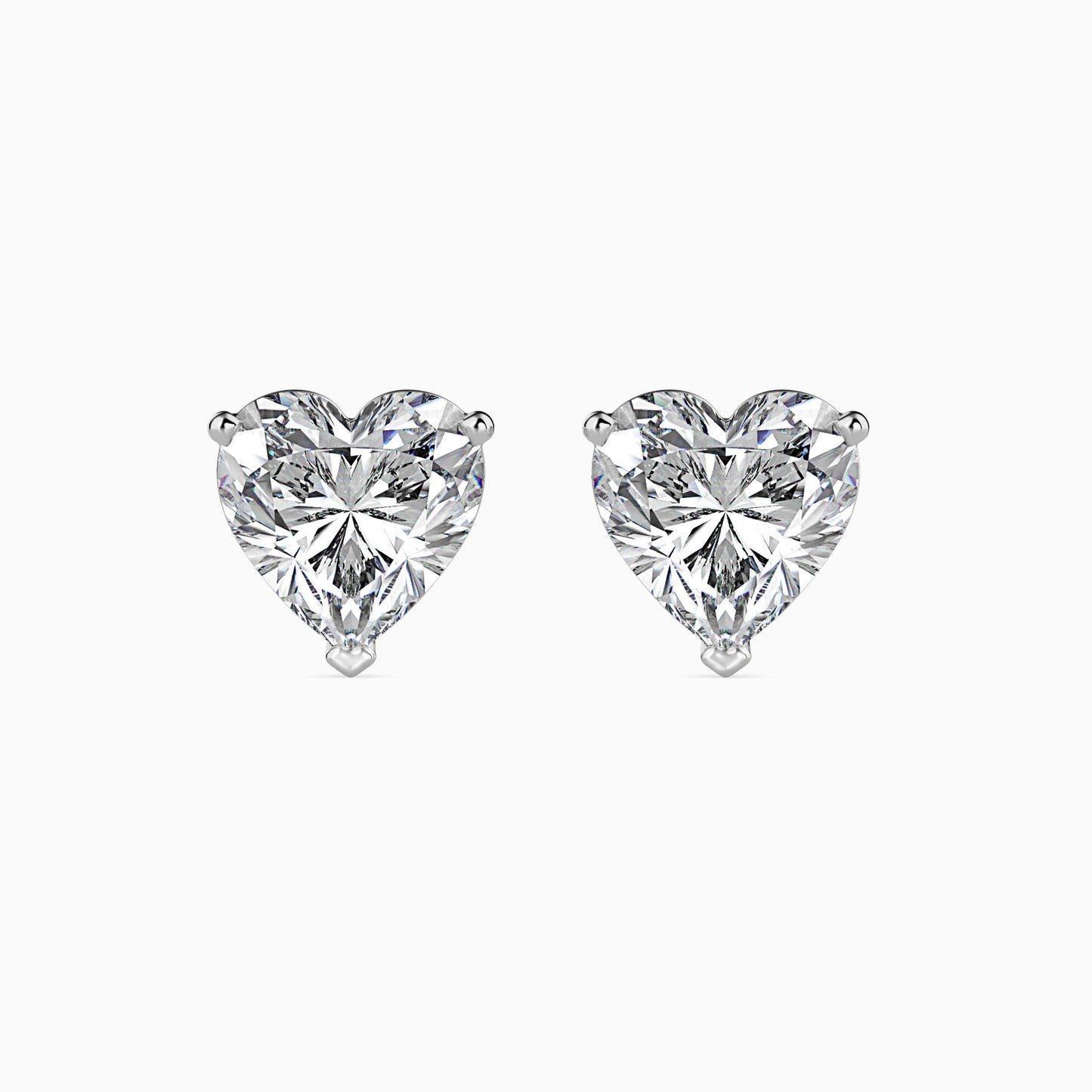 2 CT Heart-Shaped Diamond Stud Earrings (1 CT Each) in 14K Gold – Romantic & Timeless Sparkle