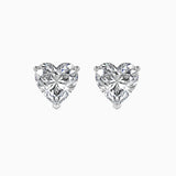 1.5 Carat Heart Diamond Stud Earrings (0.75 CT Each) in 14K Gold | Lab Grown Diamond Pair Studs for Women
