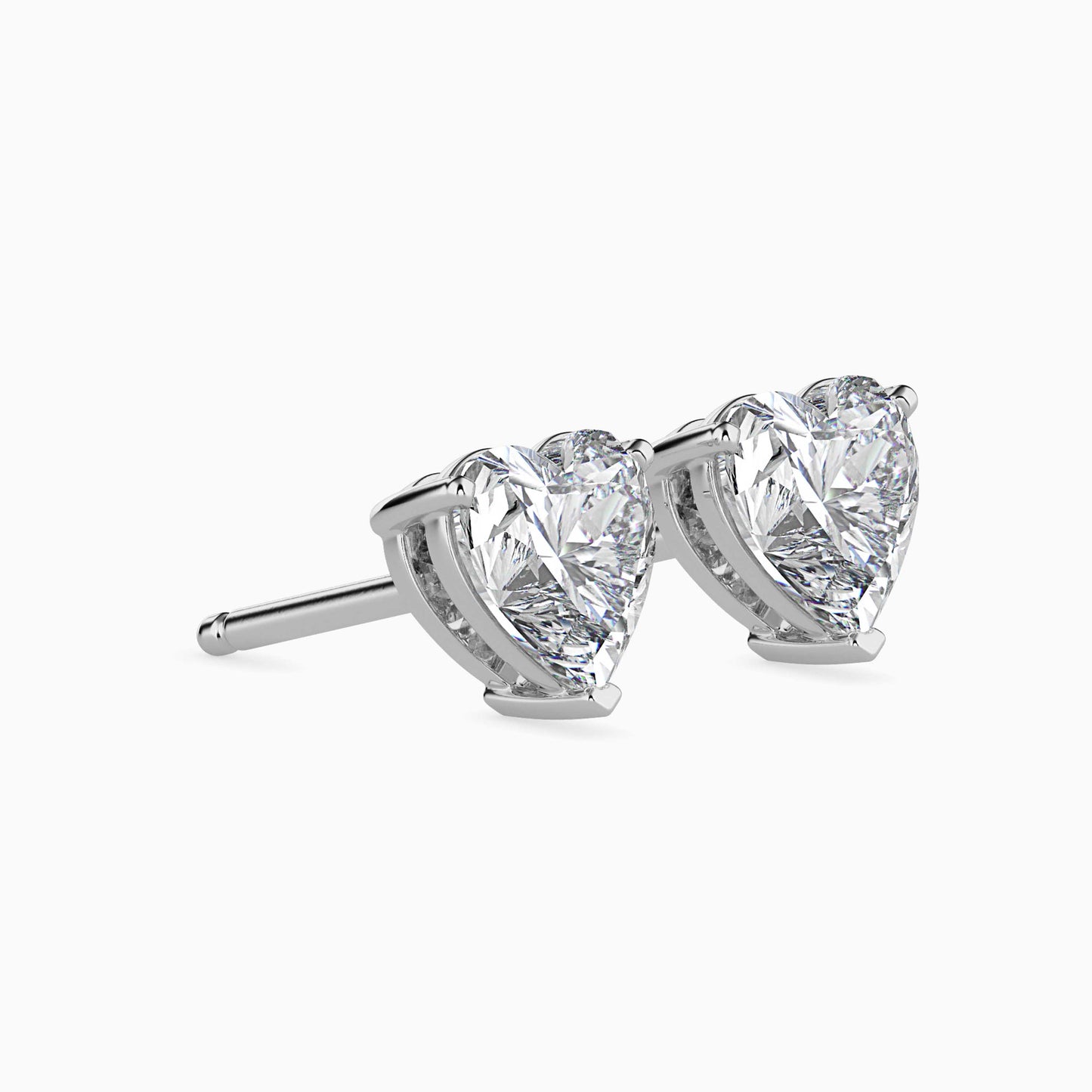 1.5 Carat Heart Diamond Stud Earrings (0.75 CT Each) in 14K Gold | Lab Grown Diamond Pair Studs for Women