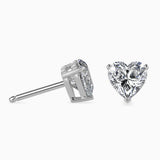 1 Carat Heart-Shaped Diamond Stud Earrings (0.50 CT Each) in 14K Gold – Elegant Daily & Gift Wear