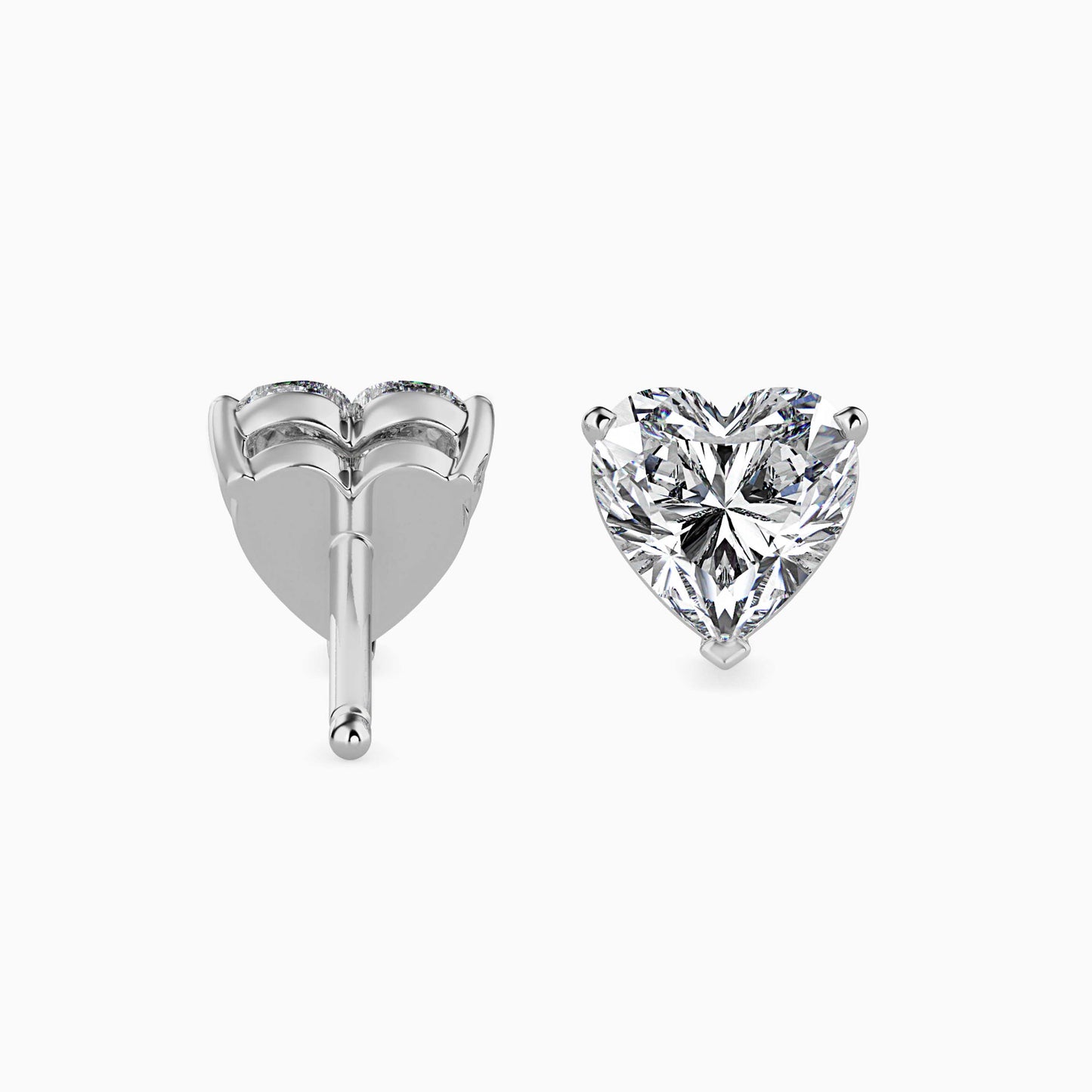 2 CT Heart-Shaped Diamond Stud Earrings (1 CT Each) in 14K Gold – Romantic & Timeless Sparkle