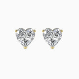 2 CT Heart-Shaped Diamond Stud Earrings (1 CT Each) in 14K Gold – Romantic & Timeless Sparkle