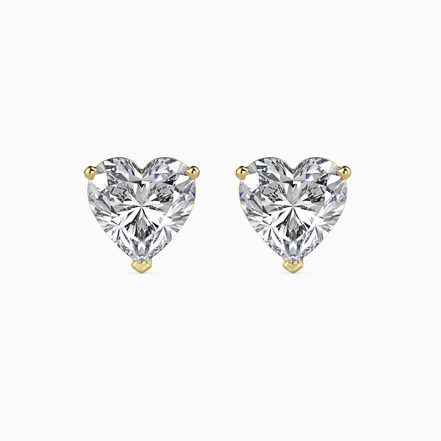 2 CT Heart-Shaped Diamond Stud Earrings (1 CT Each) in 14K Gold – Romantic & Timeless Sparkle