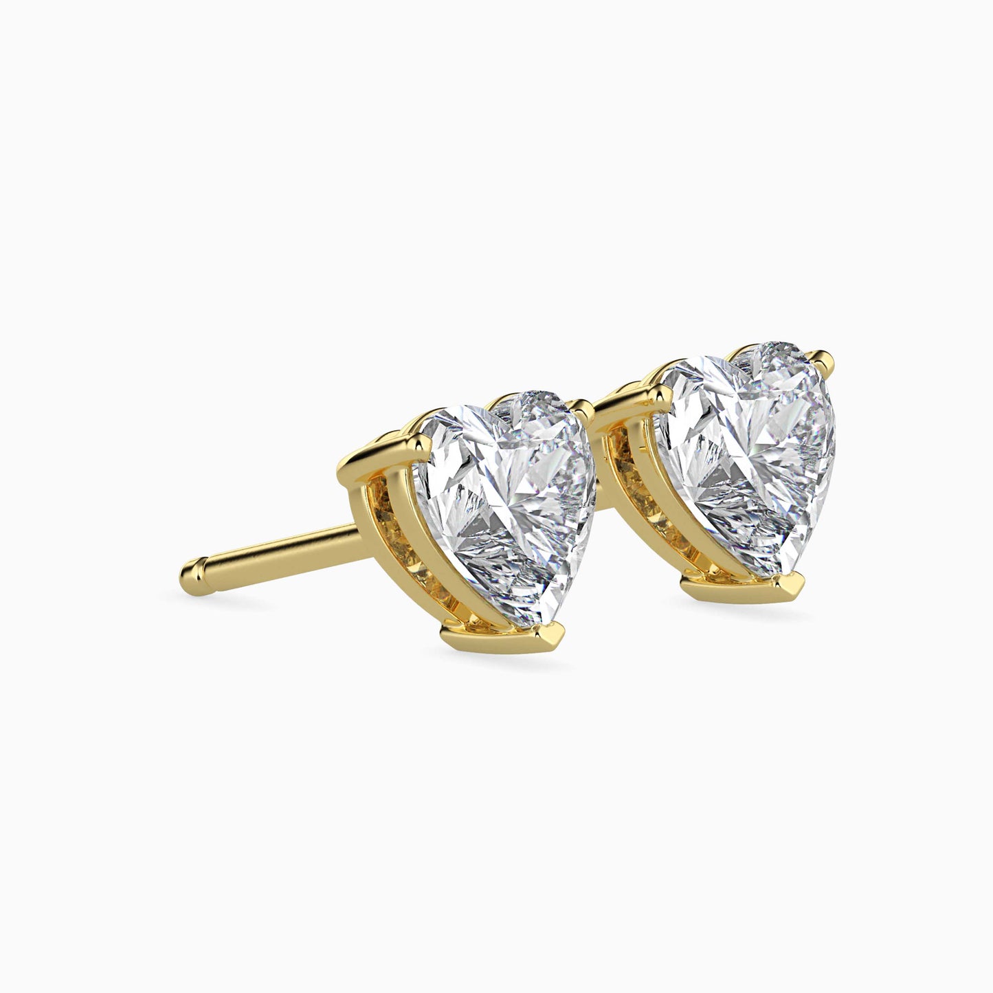 2 CT Heart-Shaped Diamond Stud Earrings (1 CT Each) in 14K Gold – Romantic & Timeless Sparkle