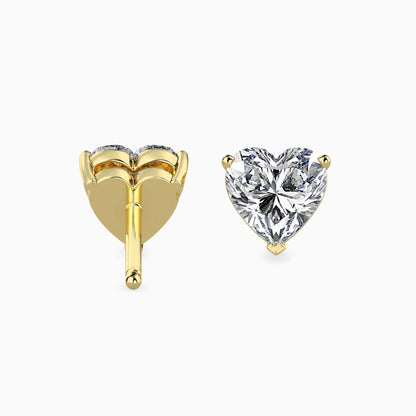 1 Carat Heart-Shaped Diamond Stud Earrings (0.50 CT Each) in 14K Gold – Elegant Daily & Gift Wear