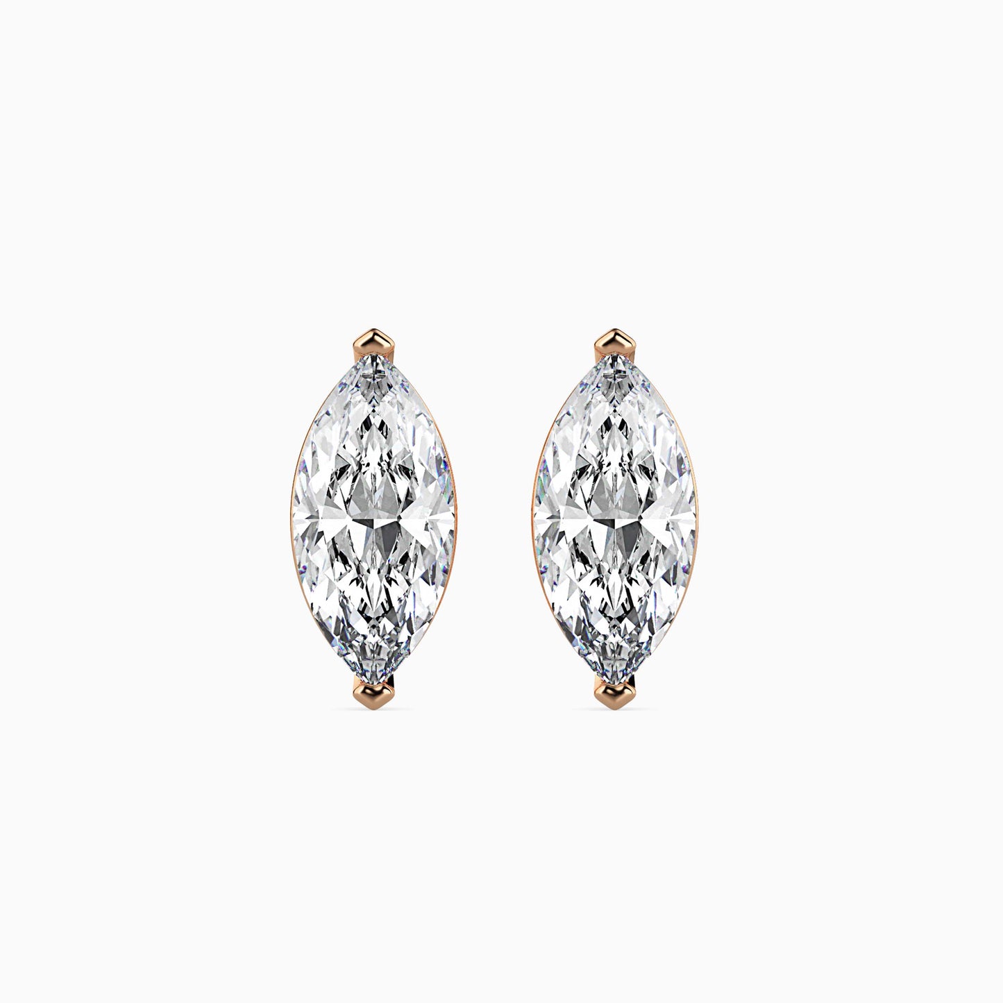 1.5 Carat Marquise Lab Grown Diamond Stud Earrings (0.75 CT Each) in 14K Gold | IGI Certified & Sustainable Jewelry