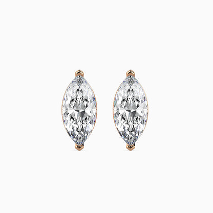 1.5 Carat Marquise Lab Grown Diamond Stud Earrings (0.75 CT Each) in 14K Gold | IGI Certified & Sustainable Jewelry