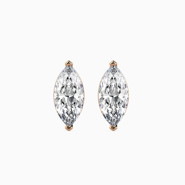 1.5 Carat Marquise Lab Grown Diamond Stud Earrings (0.75 CT Each) in 14K Gold | IGI Certified & Sustainable Jewelry
