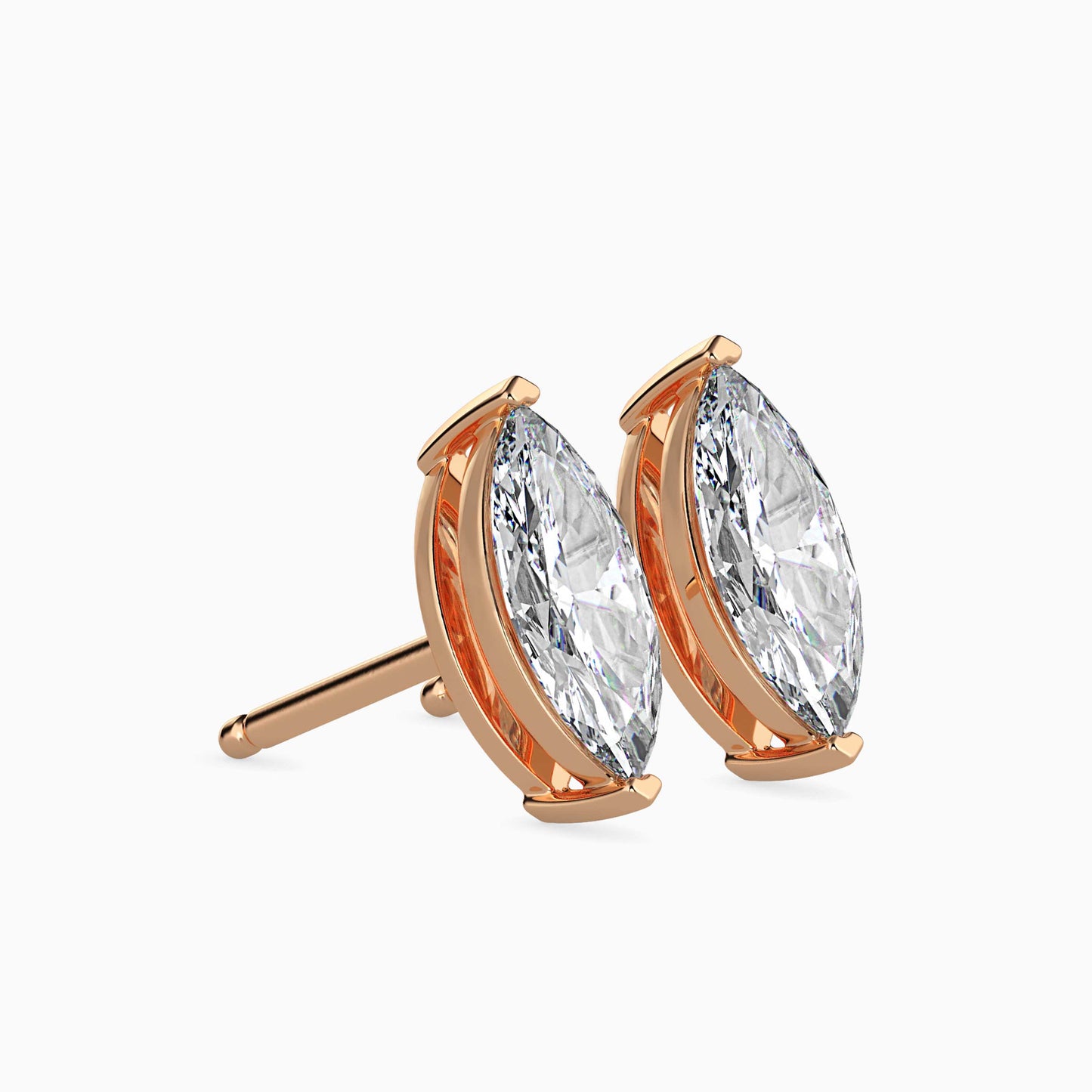 1.5 Carat Marquise Lab Grown Diamond Stud Earrings (0.75 CT Each) in 14K Gold | IGI Certified & Sustainable Jewelry