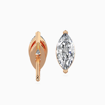 1.5 Carat Marquise Lab Grown Diamond Stud Earrings (0.75 CT Each) in 14K Gold | IGI Certified & Sustainable Jewelry