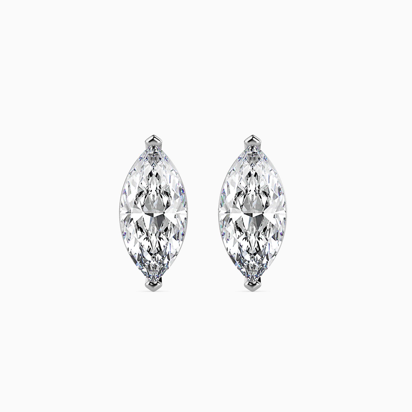 1.5 Carat Marquise Lab Grown Diamond Stud Earrings (0.75 CT Each) in 14K Gold | IGI Certified & Sustainable Jewelry