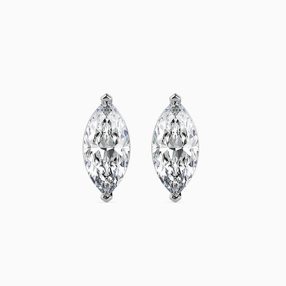 1.5 Carat Marquise Lab Grown Diamond Stud Earrings (0.75 CT Each) in 14K Gold | IGI Certified & Sustainable Jewelry