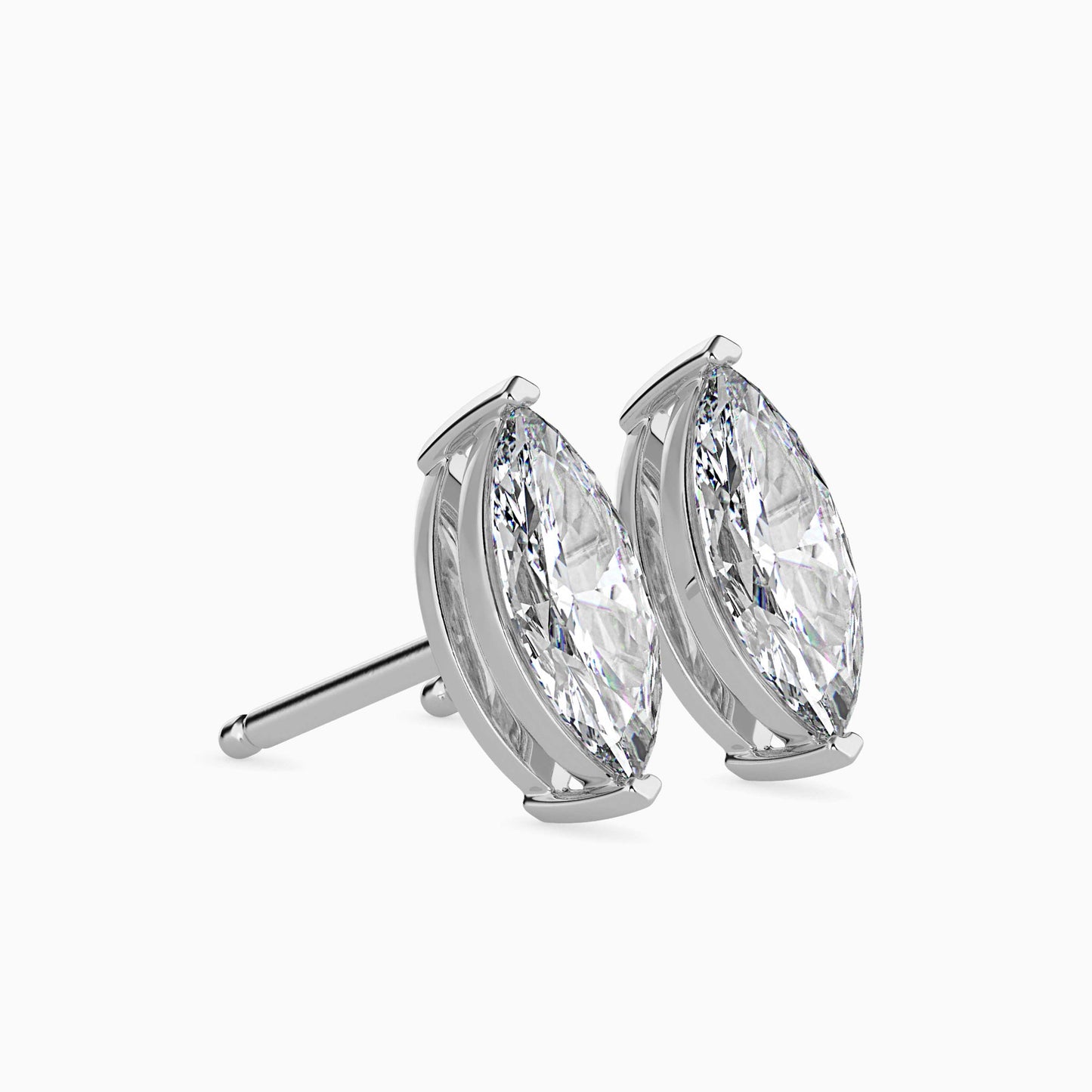 1.5 Carat Marquise Lab Grown Diamond Stud Earrings (0.75 CT Each) in 14K Gold | IGI Certified & Sustainable Jewelry