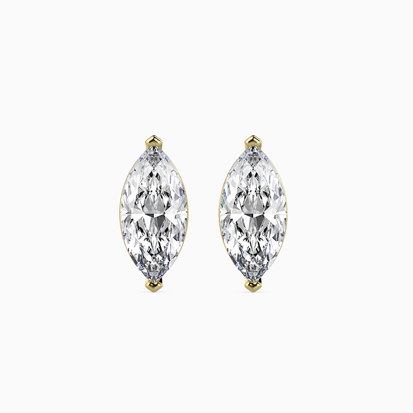 1.5 Carat Marquise Lab Grown Diamond Stud Earrings (0.75 CT Each) in 14K Gold | IGI Certified & Sustainable Jewelry