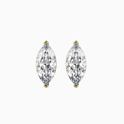 1.5 Carat Marquise Lab Grown Diamond Stud Earrings (0.75 CT Each) in 14K Gold | IGI Certified & Sustainable Jewelry