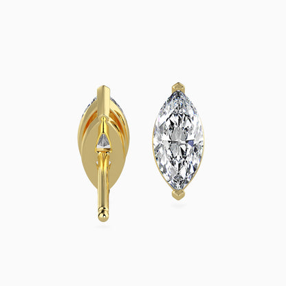 1.5 Carat Marquise Lab Grown Diamond Stud Earrings (0.75 CT Each) in 14K Gold | IGI Certified & Sustainable Jewelry