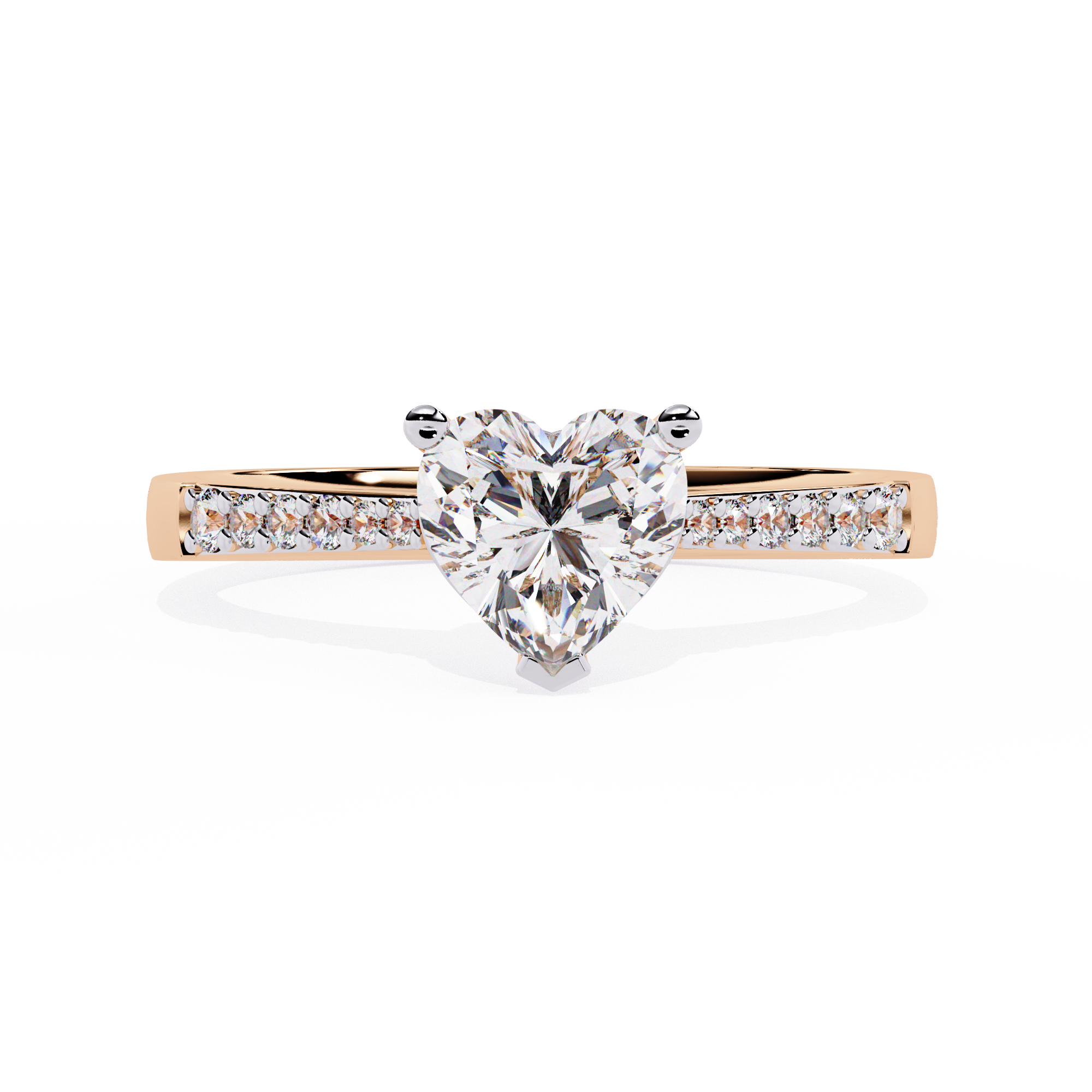Dazzling 0.67ct Diamond Heart Ring in 14k Gold