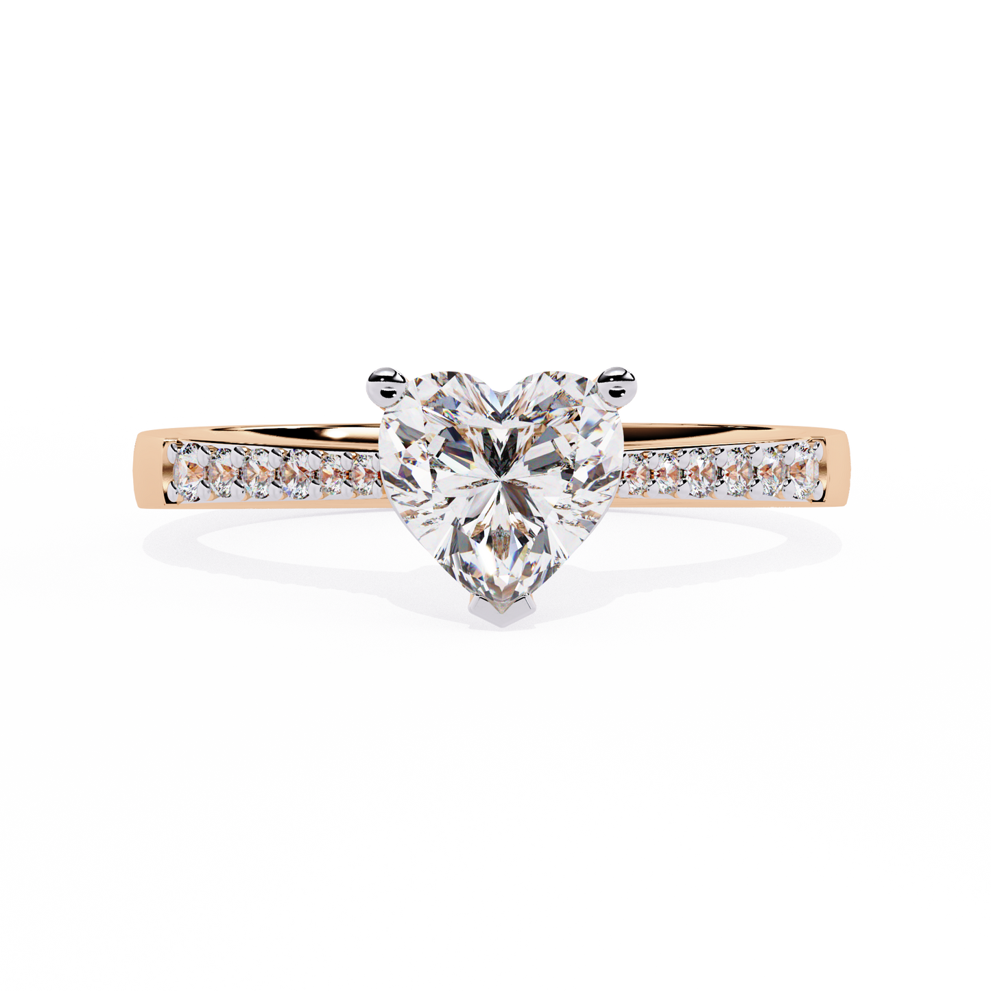 Dazzling 0.67ct Diamond Heart Ring in 14k Gold