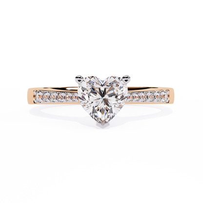 Dazzling 0.67ct Diamond Heart Ring in 14k Gold