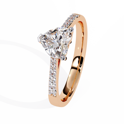 Dazzling 0.67ct Diamond Heart Ring in 14k Gold