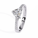 Dazzling 0.67ct Diamond Heart Ring in 14k Gold