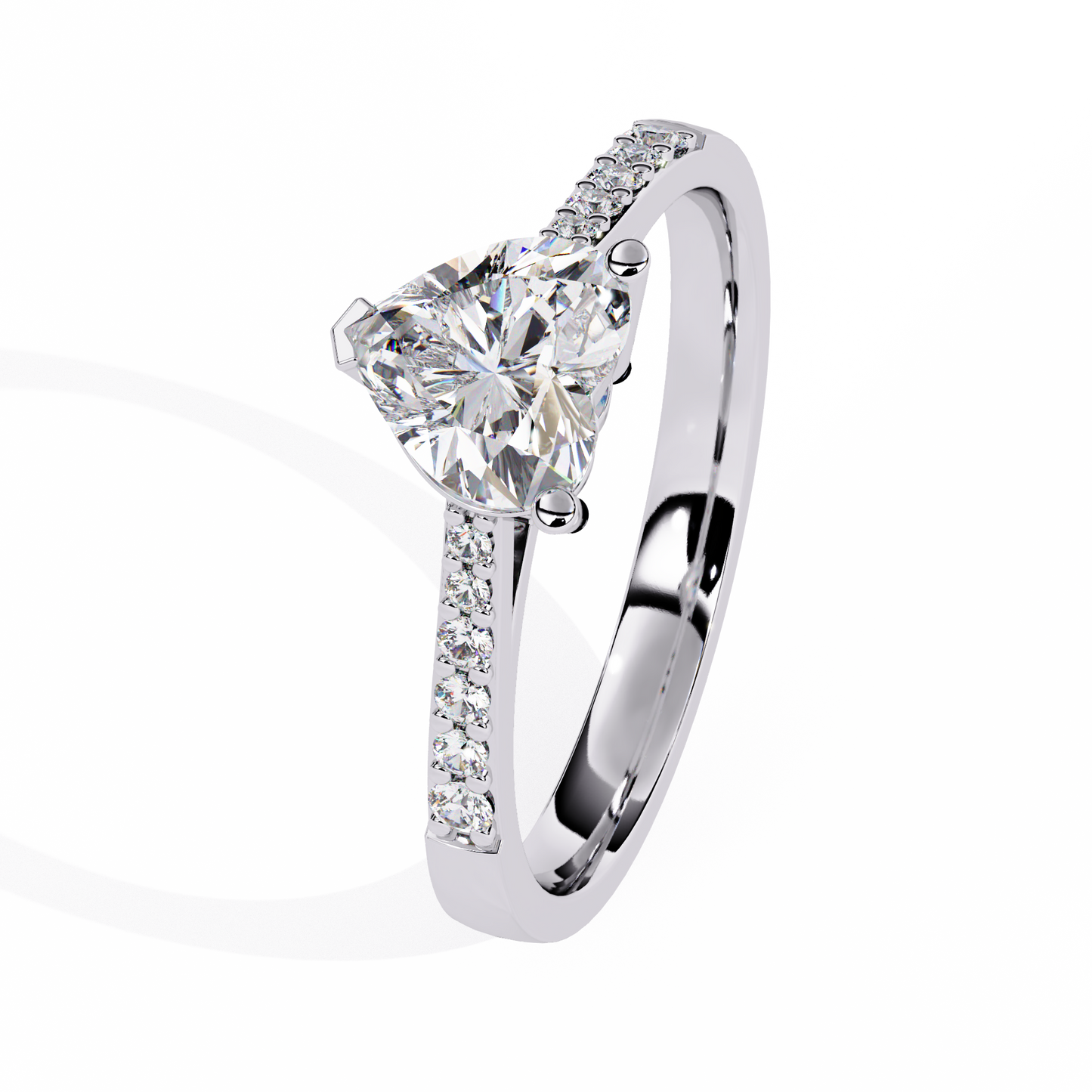 Dazzling 0.67ct Diamond Heart Ring in 14k Gold