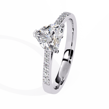 Dazzling 0.67ct Diamond Heart Ring in 14k Gold