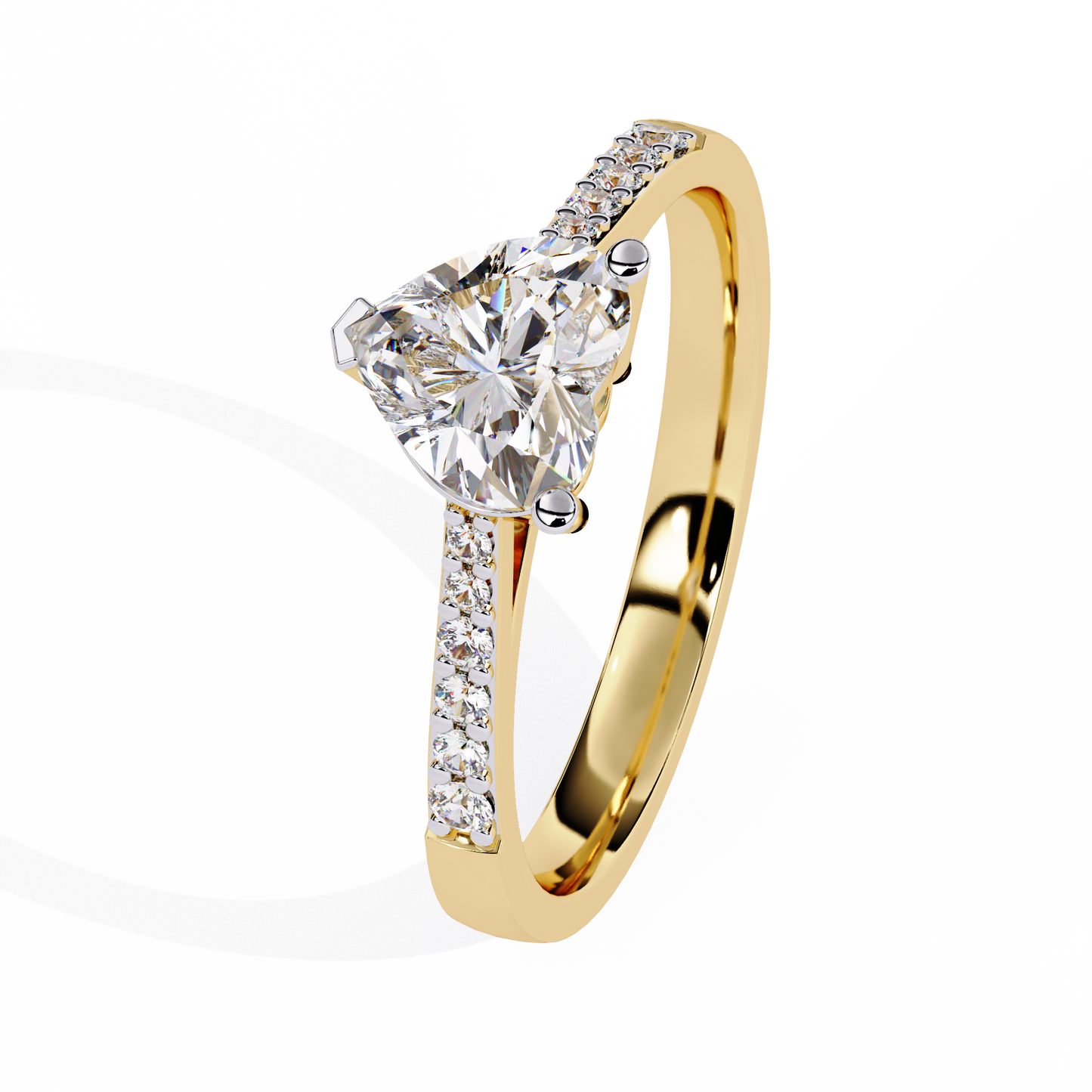 Dazzling 0.67ct Diamond Heart Ring in 14k Gold