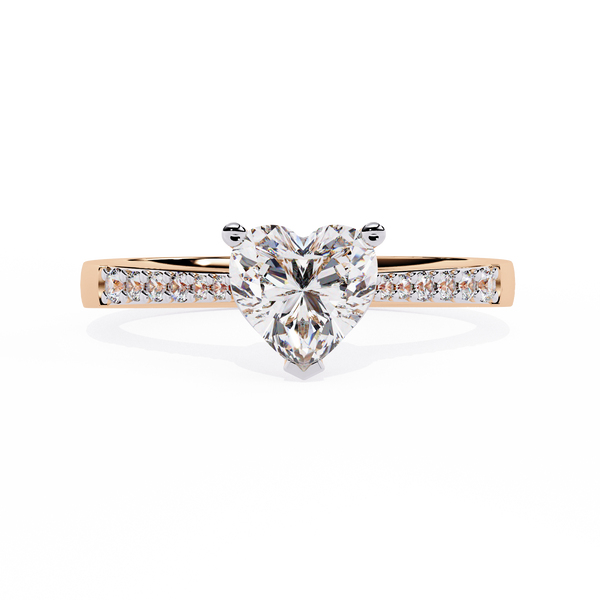Dazzling 0.67ct Diamond Heart Ring in 14k Gold