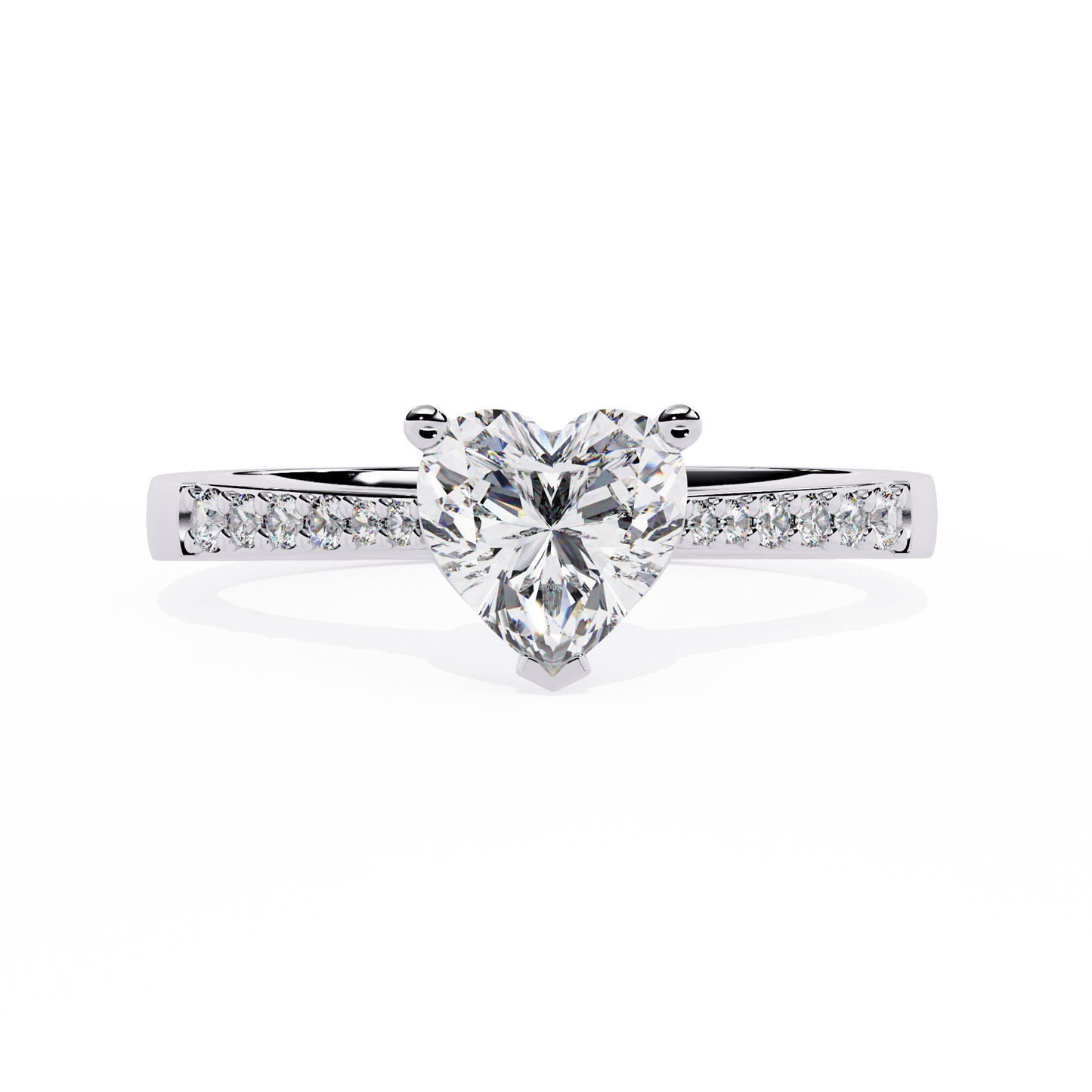 Dazzling 0.67ct Diamond Heart Ring in 14k Gold