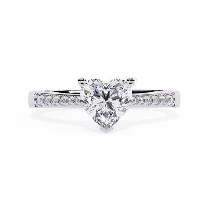 Dazzling 0.67ct Diamond Heart Ring in 14k Gold