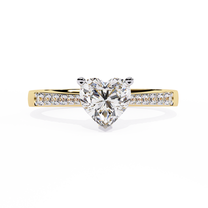 Dazzling 0.67ct Diamond Heart Ring in 14k Gold
