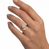 18KT Gold Vermeil Dual Elegance Lab-Grown Diamond Open Ring