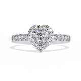 Radiant Heart: 0.61ct Lab Grown Diamond Halo Ring in 14k Gold
