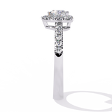Radiant Heart: 0.61ct Lab Grown Diamond Halo Ring in 14k Gold