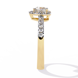 Radiant Heart: 0.61ct Lab Grown Diamond Halo Ring in 14k Gold