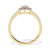 Radiant Heart: 0.61ct Lab Grown Diamond Halo Ring in 14k Gold