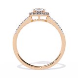 Radiant Heart: 0.61ct Lab Grown Diamond Halo Ring in 14k Gold